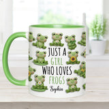 Just A Girl Who Loves Frogs - Personalized Frog Accent Mug