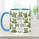Just A Girl Who Loves Frogs - Personalized Frog Accent Mug
