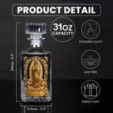 Our Lady Of Guadalupe - Personalized Christian Whiskey Decanter Set