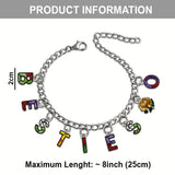 Besties With Birth Flowers And Initials - Personalized Bestie Bracelet With Charms