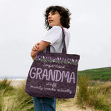Important Nana Stuff Mainly Snacks Actually - Personalized Grandma Quilted Tote Bag