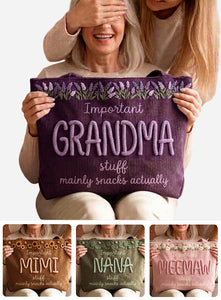 Important Nana Stuff Mainly Snacks Actually - Personalized Grandma Quilted Tote Bag