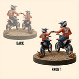Dirt Bike Dad And Kid - Personalized Dirt Bike Custom Shaped Acrylic Plaque