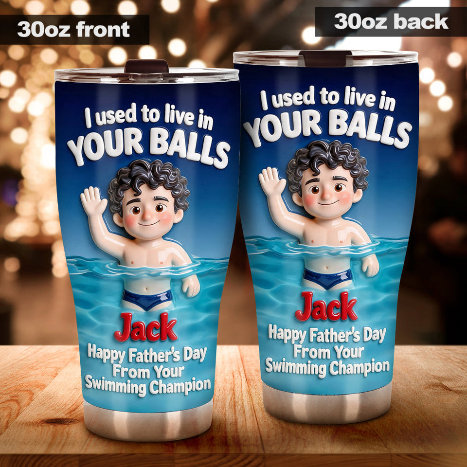 From Your Swimming Champion - Personalized Father Tumbler