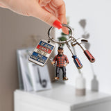 Custom Any Photo - Personalized Father Keychain With Charms