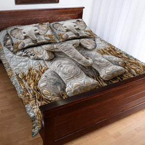 Adorable Elephant - Personalized Elephant Quilt Set