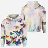 Colorful Butterflies - Personalized Butterfly Hoodie and Leggings