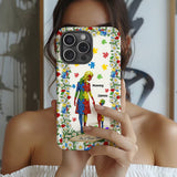 Tu ne marcheras jamais seul - Coque de téléphone personnalisée avec impression intégrale pour la sensibilisation à l'autisme