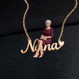 Custom Any Photo - Personalized Mother Shaped Metal Pendant Necklace