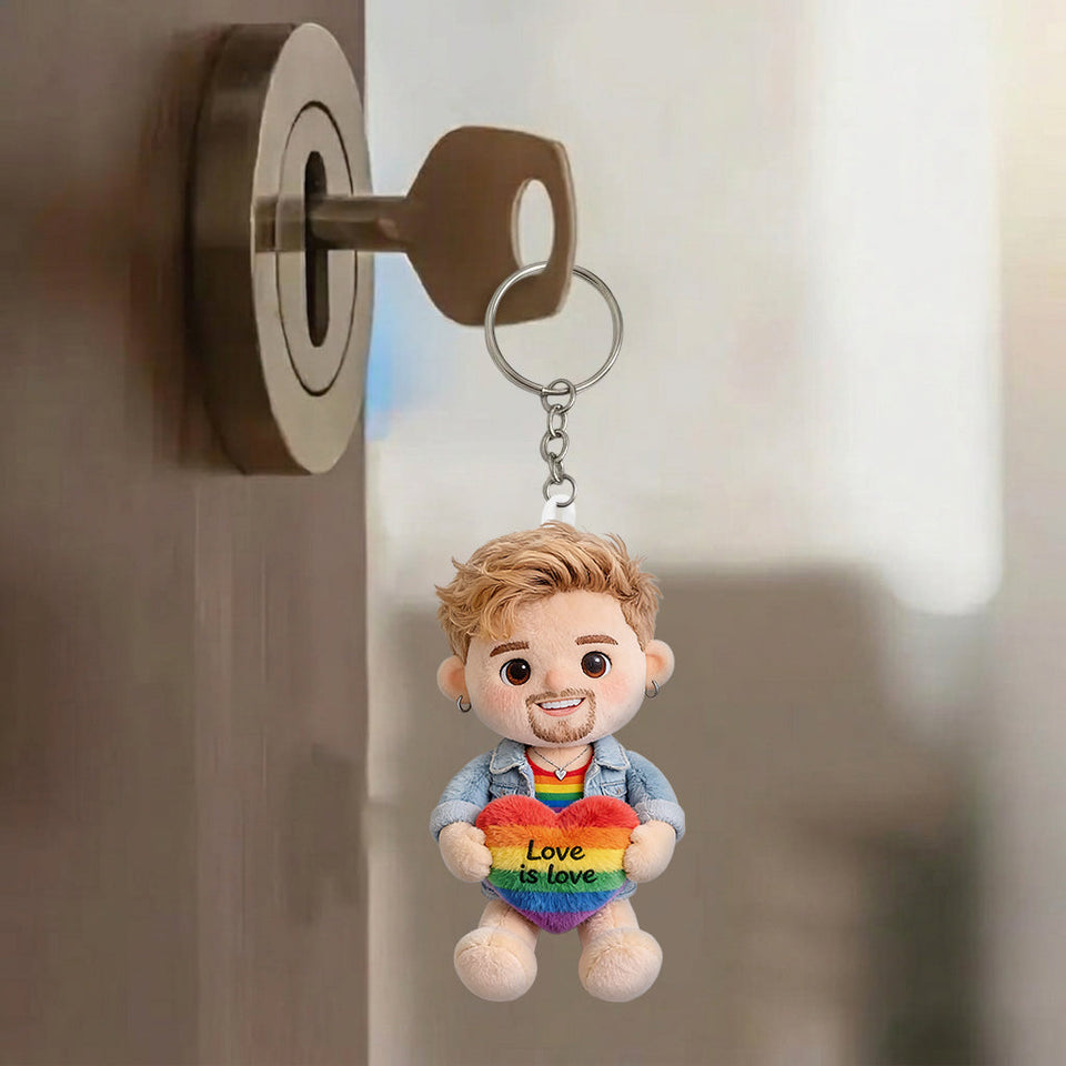 Love Is Love - Personalized LGBT Support Plush Keychain
