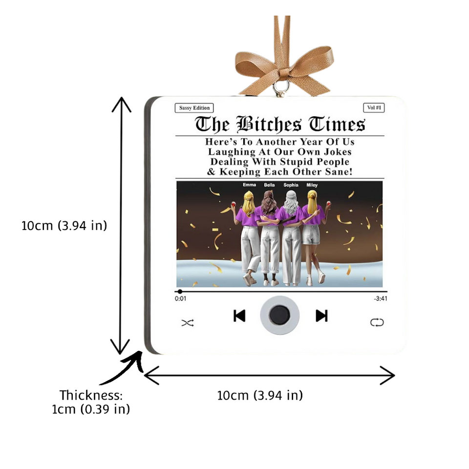 Besties Christmas Gift - Personalized Bestie Music Player Ornament