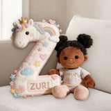 Alphabet Letter & Custom Photo And Theme - Personalized Kid Premium Faux Fur Pillow
