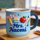 Kawaii School Teacher Gift Personalized - Personalized Teacher Printed Pottery Mug
