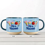 Kawaii School Teacher Gift Personalized - Personalized Teacher Printed Pottery Mug