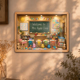 Back To School - Personalized Teacher Wooden Light Shadow Box