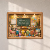 Back To School - Personalized Teacher Wooden Light Shadow Box