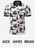 Funny Sasquatch & Whiskey Golf Polo Shirt, Funny Gift For Him, Dad,... - Personalized Golf Polo Shirt