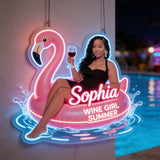 Wine Girl Summer - Personalized Wine Neon LED Light Sign