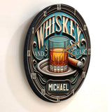 Whiskey & Cigar - Personalized Whisky Wall Clock