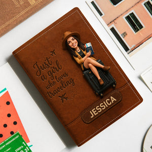 Just A Girl Who Love Traveling - Personalized Travelling Passport Holder & Luggage Tag Set