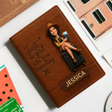 Just A Girl Who Love Traveling - Personalized Travelling Passport Holder & Luggage Tag Set