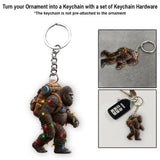 Sasquatch Holiday Spirit - Personalized Hiking Ornament