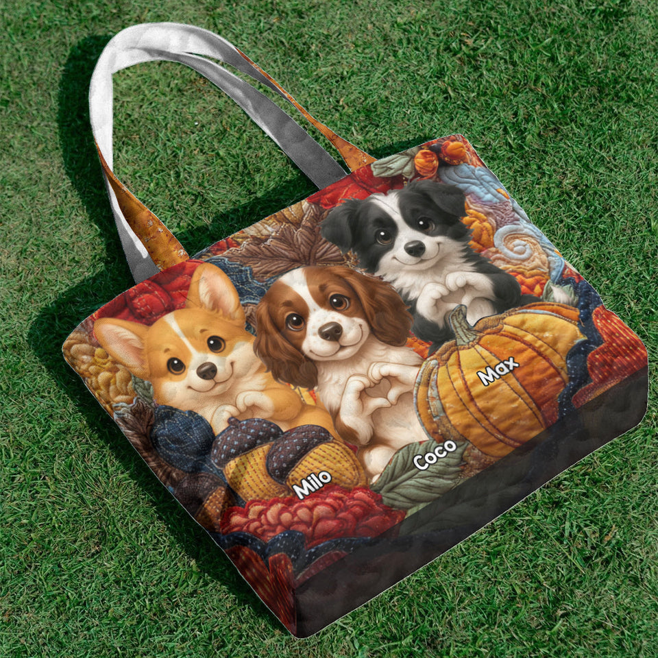 Love My Dog - Personalized Dog Quilted Tote Bag