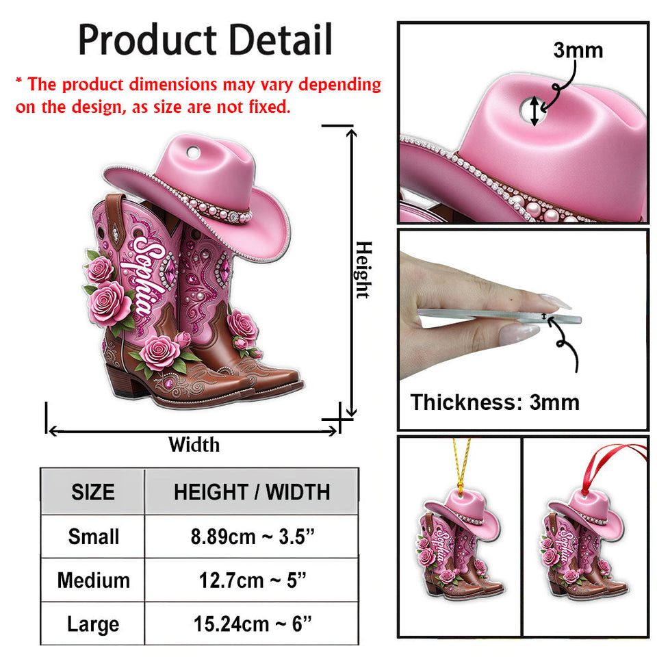 Cowgirl Boots - Personalized Cowgirl Ornament