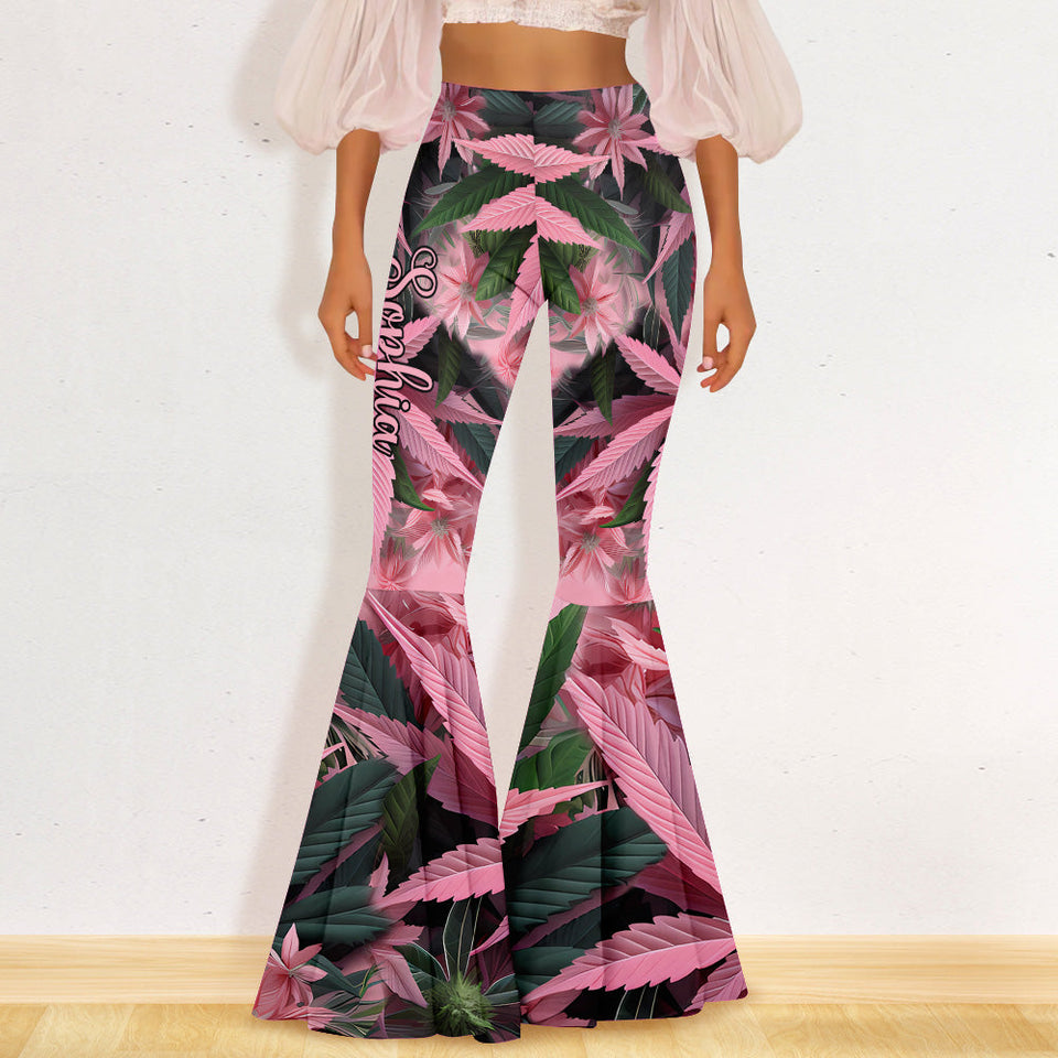 Stoner Chick - Personalized Weed Flare Leggings