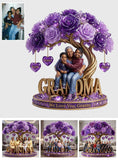 Custom Purple Rose Tree With Any Photo - Personalized Grandma Custom Shaped Acrylic Plaque