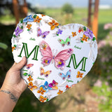 Colorful Butterflies Mom Mama - Personalized Mother Heart Shaped Stone