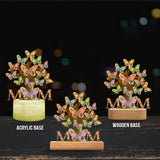 Colorful Butterflies Mom Mama - Personalized Mother Shaped Plaque Light Base