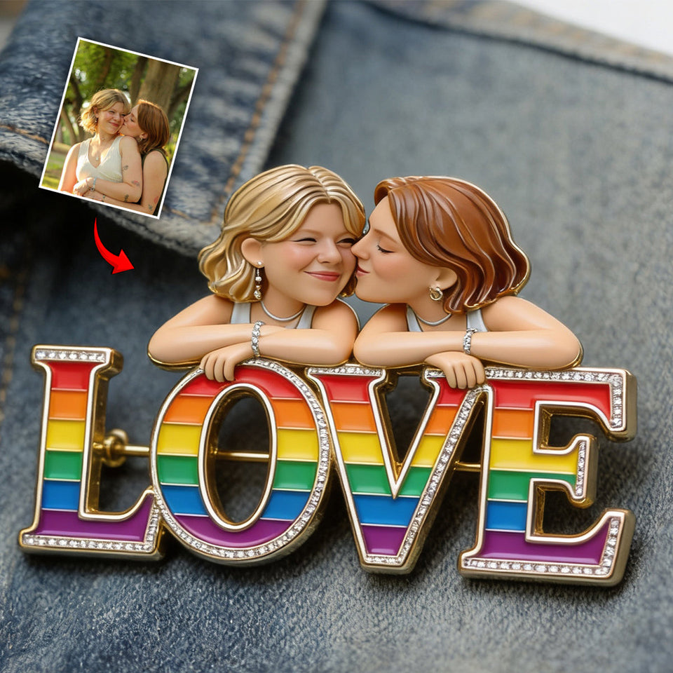 Custom Any Photo - Personalized LGBT Support 3D Embossed Enamel Pin
