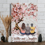 Mother And Daughters Forever Linked Together - Personalized Mother Canvas And Poster