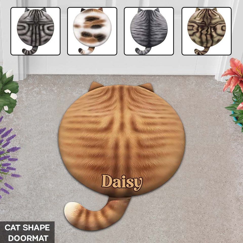 Cute Cat - Personalized Cat Shaped Doormat