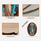Virgin Mary Mother Of Pearl Styled Wall Decor - Personalized Christian Custom Shaped Wood Sign