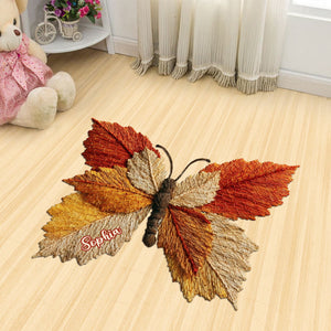Autumn Butterfly - Personalized Butterfly Shaped Doormat/ Rug