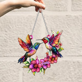 Coloful Hummingbird - Personalized Hummingbird Window Hanging Suncatcher Ornament