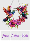 Coloful Hummingbird - Personalized Hummingbird Window Hanging Suncatcher Ornament
