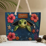 Turtle Lovers Gift, Sea Lovers Gift - Personalized Sea Lover Beach Bag