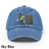 Reel Cool Dad - Personalized Fishing Washed Denim Cap