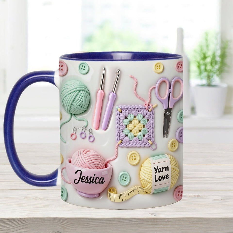 Love Crocheting - Personalized Crocheting Accent Mug & Coaster