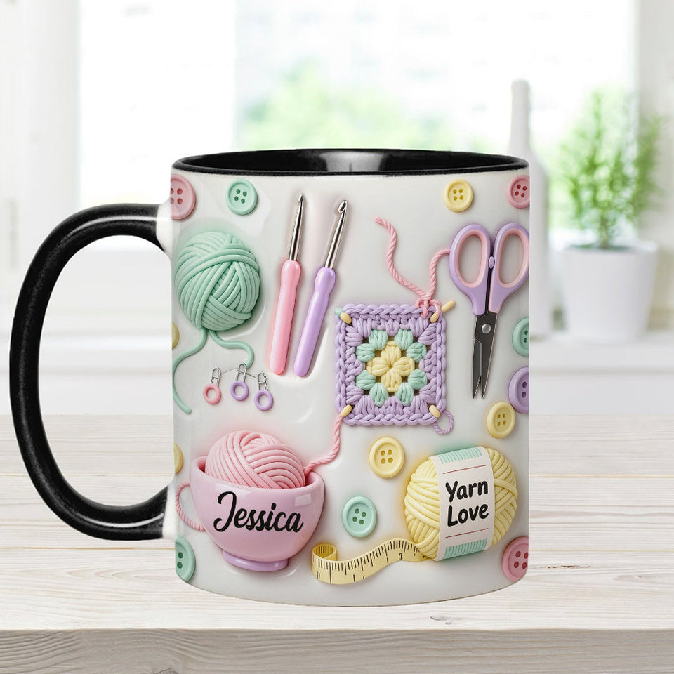 Love Crocheting - Personalized Crocheting Accent Mug & Coaster