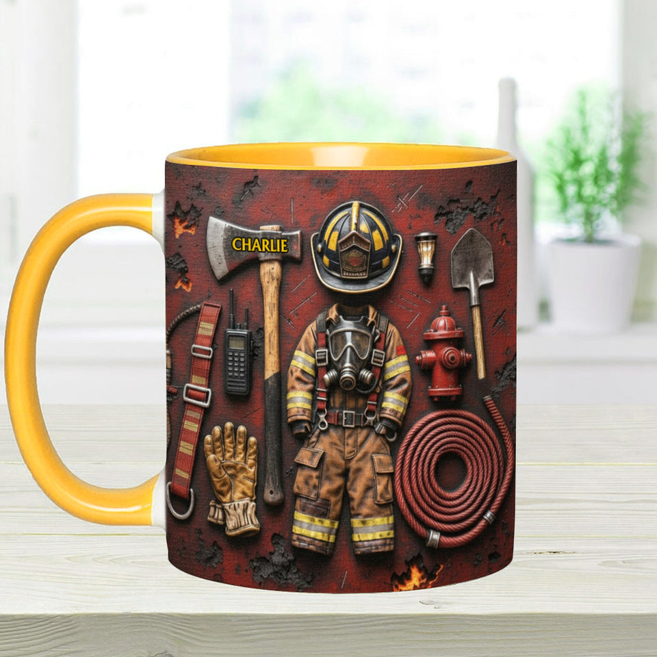 Proud Firefighter - Personalized Firefighter Accent Mug