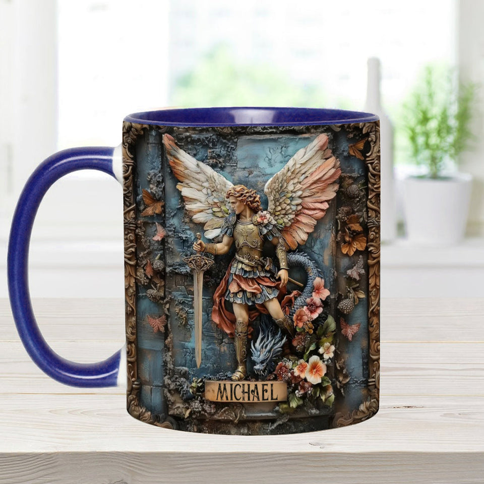 Mug chrétien personnalisé à l'effigie de l'archange Michel