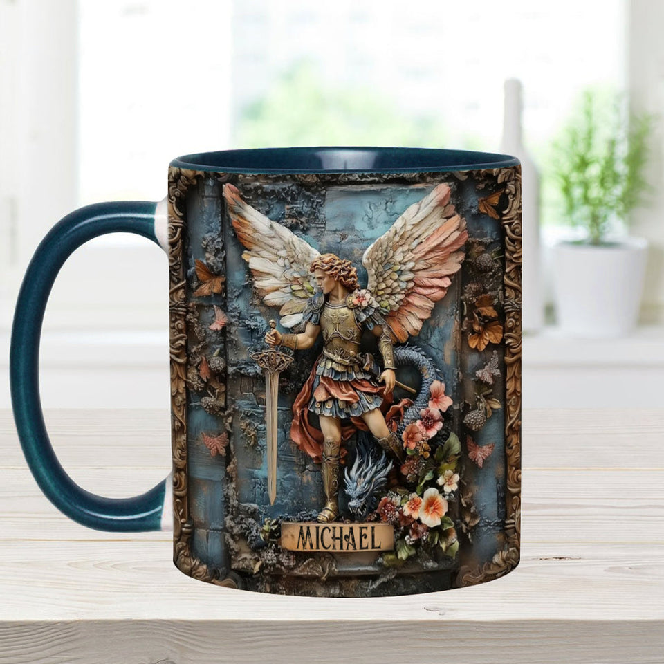 Mug chrétien personnalisé à l'effigie de l'archange Michel