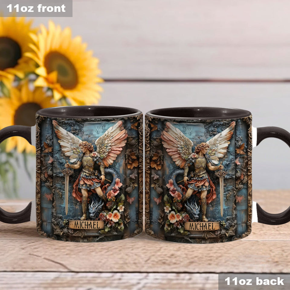 Mug chrétien personnalisé à l'effigie de l'archange Michel