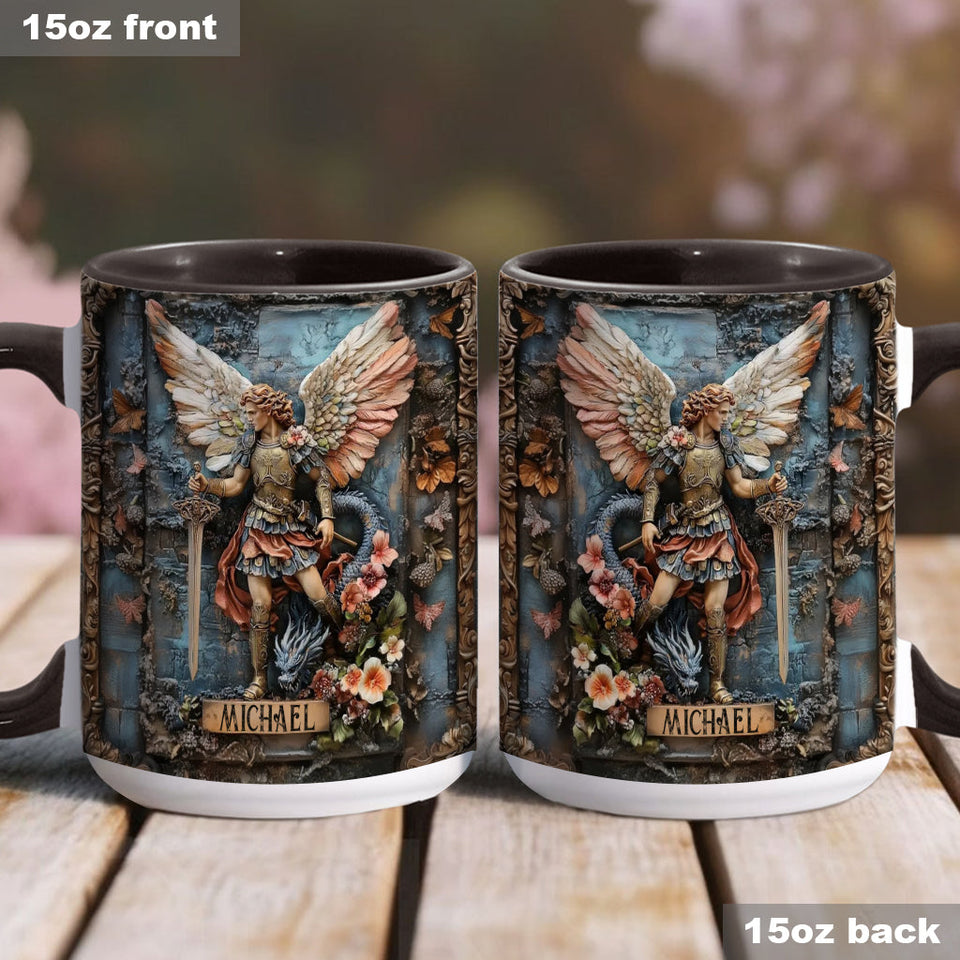 Mug chrétien personnalisé à l'effigie de l'archange Michel