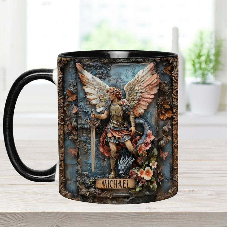 Mug chrétien personnalisé à l'effigie de l'archange Michel