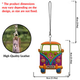 Peace Bus - Personalized Hippie Wallet Phone Case With Leather Charm